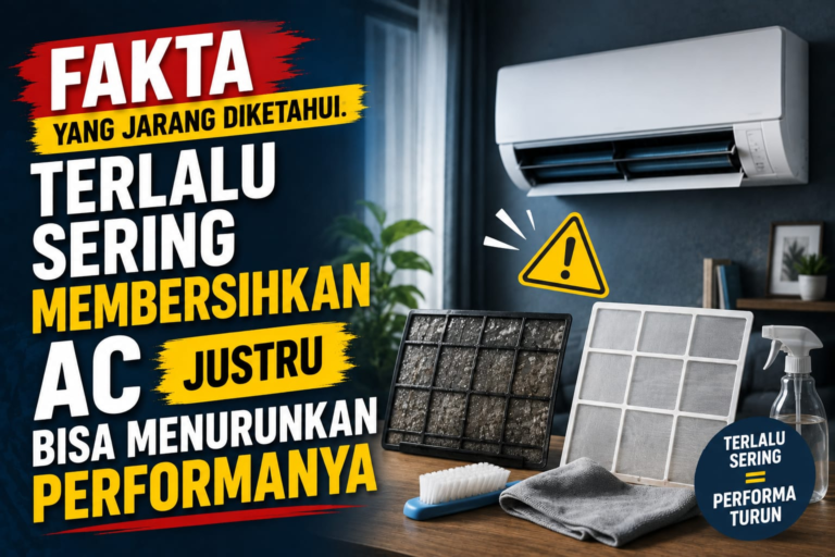 Ilustrasi perawatan AC dan risiko terlalu sering membersihkan filter.