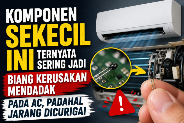 Ilustrasi komponen kecil AC yang dapat menyebabkan kerusakan mendadak.