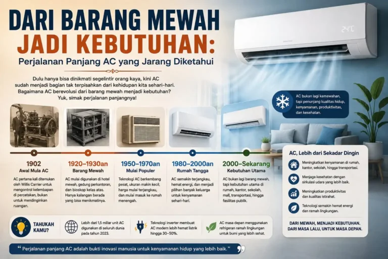 Infografis sejarah AC dari barang mewah hingga menjadi kebutuhan sehari-hari