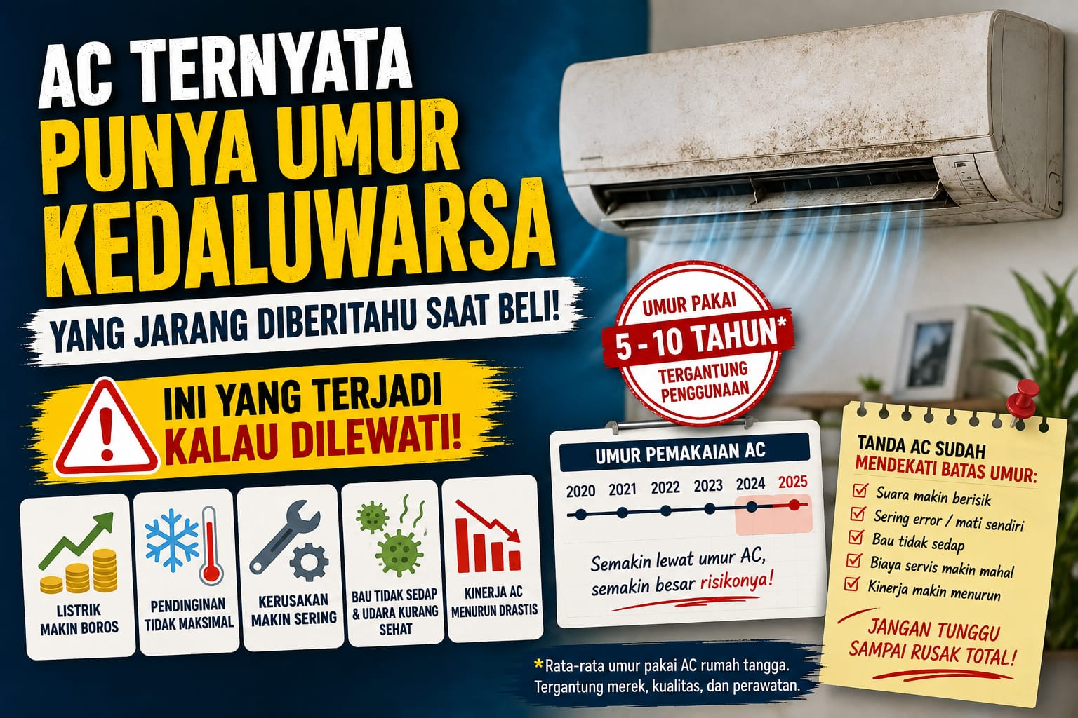 AC Ternyata Punya Umur Kedaluwarsa yang Jarang Diberitahu Saat Beli, Ini yang Terjadi Kalau Dilewati