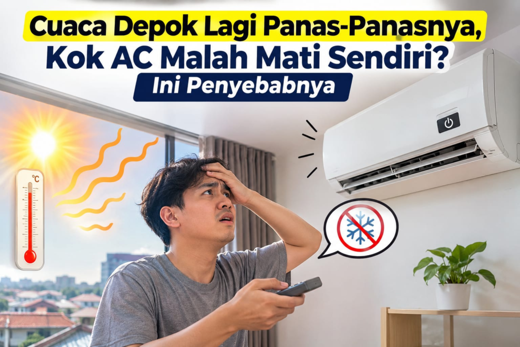 Cuaca Depok panas, AC mati sendiri, dan penyebab AC mengalami masalah saat cuaca panas